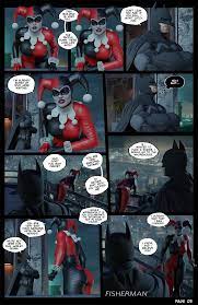 1boy 1girls 3d batman batman (series) big ass big breasts big  butt blender blonde female blue eyes comic comic page dc dc comics english  english text fisherman harley quinn