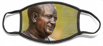 Knute Rockne's Gipper Speech Face Mask by Christopher Miles Carter