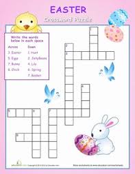 Whether the skill level is as a beginner or something more advanced, they're an ideal way to pass the time when you have nothing else to do like waiting in an airport, sitting in your car or as a means to. Easy Easter Crossword Worksheet Education Com Easter Crossword Easter Worksheets Word Puzzles For Kids