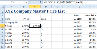 Update Some Prices In A Master Price List Using Vlookup Microsoft Excel Microsoft Job Board