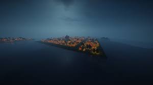Zombie looking back with burning city background. Burning Destroyed City Minecraft Map