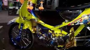 Supra x 125 modif putih biru techno transformer oto trendz via. Supra Street Racing Youtube