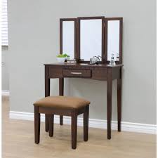 For an elegant look, choose a dressing. Vanity Set Table Espresso Adjustable Mirror Modern Solid Rubber Wood 3 Piece Ebay
