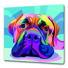 Mastiff Dog Canvas Print Picture Wall Art Home Decor Free Etsy Dog Pop Art Colorful Dog Art Dog Canvas