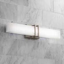 Possini Euro Exeter 24 W Nickel Led Bathroom Vanity Light 5t767 Lamps Plus Led Bathroom Vanity Lights Bathroom Light Bar Led Bathroom Lights
