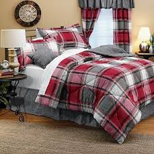 Decorating Ideas Winter Bedroom Red Grey Bedding Country Bedroom