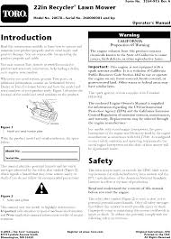 We are hopeful that you will nd this manual a valuable addition to your service shop. Toro 20070 User Manual Mower Manuals And Guides L0804343