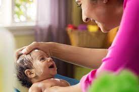 Mom And Baby Co Bathing With Infant Baby Bath Moments