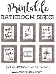Printable Bathroom Signs Svgs The Girl Creative Printable Bathroom Signs Bathroom Printables Bathroom Signs