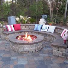 Eclectic Stamped Concrete Patio Patio Design Backyard Backyard Fire Patio