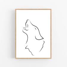 Wolf Line Art Wolf Print Abstract Animal Wall Decor Etsy In 2021 Art Minimalist Art Art Prints