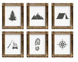 Adventure 6 Pack Hiking Camping Fishing Room Decor In 2020 Fishing Room Fishing Room Decor Camping Decor