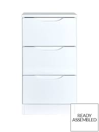 Browse a wide selection of nightstand and bedside table designs, including mirrored, black and white night tables in a variety of materials and sizes. Monaco High Gloss Ready Assembled 3 Drawer Bedside Very Co Uk