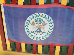 The belize flag features a blue background with two horizontal red stripes: Belize Flag On Caye Caulker Picture Of La Cubana Caye Caulker Tripadvisor