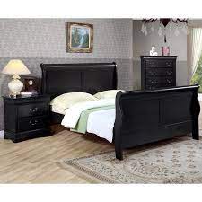 Louis Philippe Black Sleigh Bed With Nightstand Set Dcg Stores Furniture Sleigh Bedroom Set Cheap Bedroom Sets