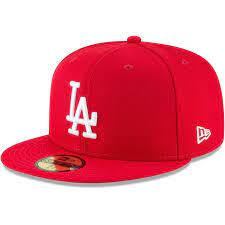 Men S New Era Red Los Angeles Dodgers Fashion Color Basic 59fifty Fitted Hat In 2021 Fitted Hats New Era Houston Rockets Hat