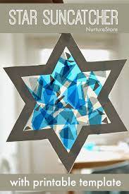 Easy Hanukkah Craft For Kids Star Suncatcher Nurturestore Hanukkah Crafts Hanukkah For Kids Kids Hanukkah Crafts