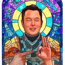 Elon Musk Our Holy Space X Savior in Stained Glᴀss