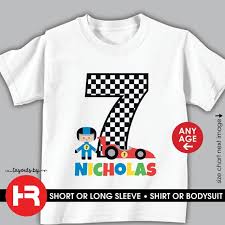 Racecar Birthday Shirt Or Bodysuit Personalized Racing Birthday Shirt With Childs Age And Name