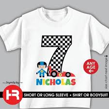 racecar birthday shirt or bodysuit personalized racing birthday shirt with childs age and name