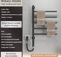 Heated Towel Racks for Bathroom, 180° Rotating Wall Mounted Towel Warmer  with Built-in Timer