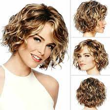 Stylish Women Brown Short Wigs Bob Style Straight Curly Wavy Cosplay Party Wig Ad Sponsored Short Short Bob Hairstyles Short Wavy Hair Curly Hair Photos
