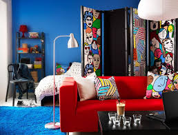 Ikea Us Furniture And Home Furnishings Fabric Room Dividers Red Sofa Living Room Dorm Room Decor