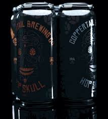 A bottle of beer moves to the center of the gif and opens. Hop Skull Coppertail Brewing Co