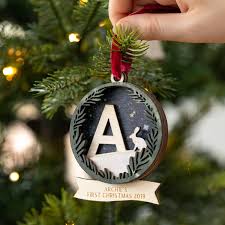 No matter how you and your loved ones celebrate, you can decorate your home in a way that suits you. Personalised Initial First Christmas Decoration First Christmas Ornament Baby Christmas Gifts Baby First Christmas Ornament