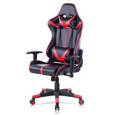 The height adjustable armrests allow you to tuck them under your desk, bringing your wrist closer to your mouse and keyboard which eases wrist strain. Gaming Chair Made Of Synthetic Leather With Adjustable Armrests Pillows And Lumbar Cushions Woltu Eu