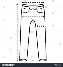Men S Jeans Pants Size Chart Vector Flat Outline Icon