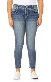 Wallflower Womens Plus Size Embellished Pocket Luscious Curvy Skinny Jeans