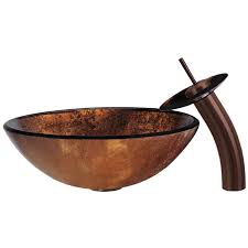 vigo russet glass vessel sink and