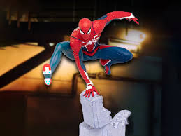 The city that never sleeps. Spider Man 2018 Video Game Spider Man 1 12 Scale Diorama Statue
