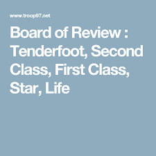 Board Of Review Tenderfoot Second Class First Class