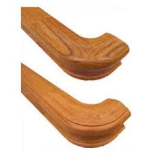 The railing is attached with brackets. Wall Mounted Handrail Mitered Returned Pre Finished Handrail For Stairs