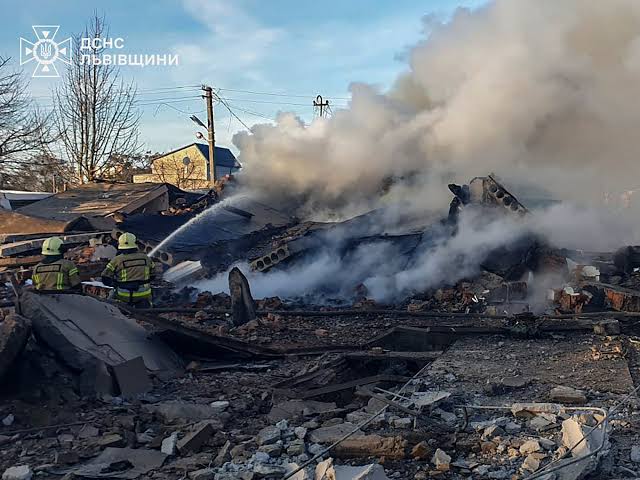 Damage to Ukrainian energy infrastructure following Russian missile strikes.