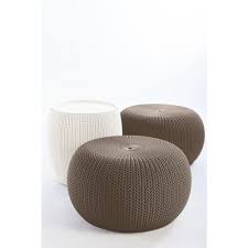 16w x 16d x 16.3h; Keter Knit Cozy Urban Harvest Brown And Oasis White 3 Piece All Weather Patio Conversation Set 232044 The Home Depot