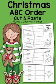 Requires students to look at the second or third letter of each word. Christmas Abc Order Worksheets Cut And Paste Mamas Learning Corner