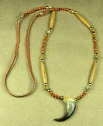 Single Bear Claw Necklace With Riverstone Beads Bear Claw Necklace Bear Claws Claw Necklace