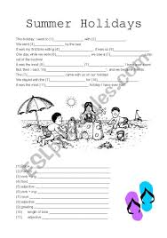 Summer vacation printable mad lib. Summer Holidays Madlibs Esl Worksheet By Jaxsta