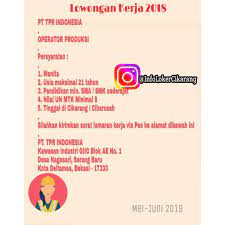 Kami hanya melayani bagi yang serius saja baca iklan ini dengan seksama. Info Loker Cikarang On Twitter Lowongan Kerja Kirimkan Lamaran Lengkap Melalui Pos Ke Alamat Yg Tertera Loker Lowongankerja Jakarta Bekasi Karawang Tangerang Pabrik Job Https T Co Ygkskli84b