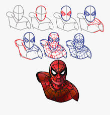 Notice that neither the horizontal nor the vertical construction line form part of the webbing. Spiderman Clipart Easy Chibi Spider Man Drawings Free Transparent Clipart Clipartkey