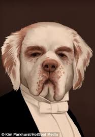 Downton Abbey characters painted as pets