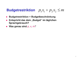 Check 'budgetrestriktion' translations into english. Mikrookonomie 1 Budgetrestriktion Ppt Herunterladen