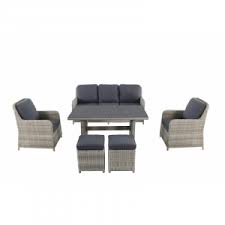 Magasin de salon de jardin. Set De Jardin Lodrino Mwh Resine Tressee Gris Clair Anthracite Mwh