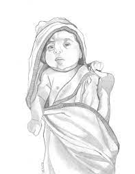 Baby Wrapped In Blanket Americo Salazar Drawings Illustration People Figures Portraits Female Artpal