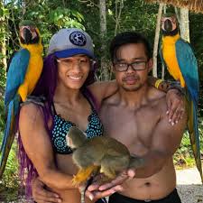 Wwe Superstar Sasha Banks Mercedes Varnado Ton And Her Husband Wwe Costume Designer Sarath Ton On A Much Deserved Wwe Divas Bikini Wwe Sasha Banks Sasha Bank