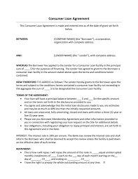Consumer Loan Agreement Sample Loan Personal Loans Private Loans