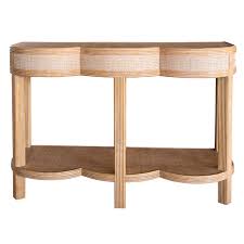 Lilo An Scalloped Pencil Rattan Console Society Social Luxurious Bedrooms Luxury Furniture Rattan